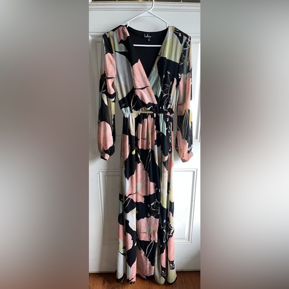 LAST CHANCE LULU’s Wondrous Water Lilies Floral Maxi Dress XS - Picture 6 of 7